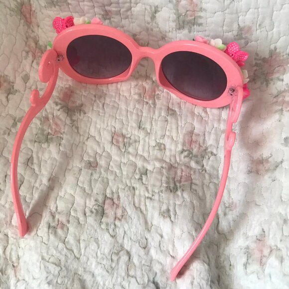 Girls Big Pink Dress Up Sunglasses with Flowers Beach Summer Vacation Floral - Picture 9 of 9